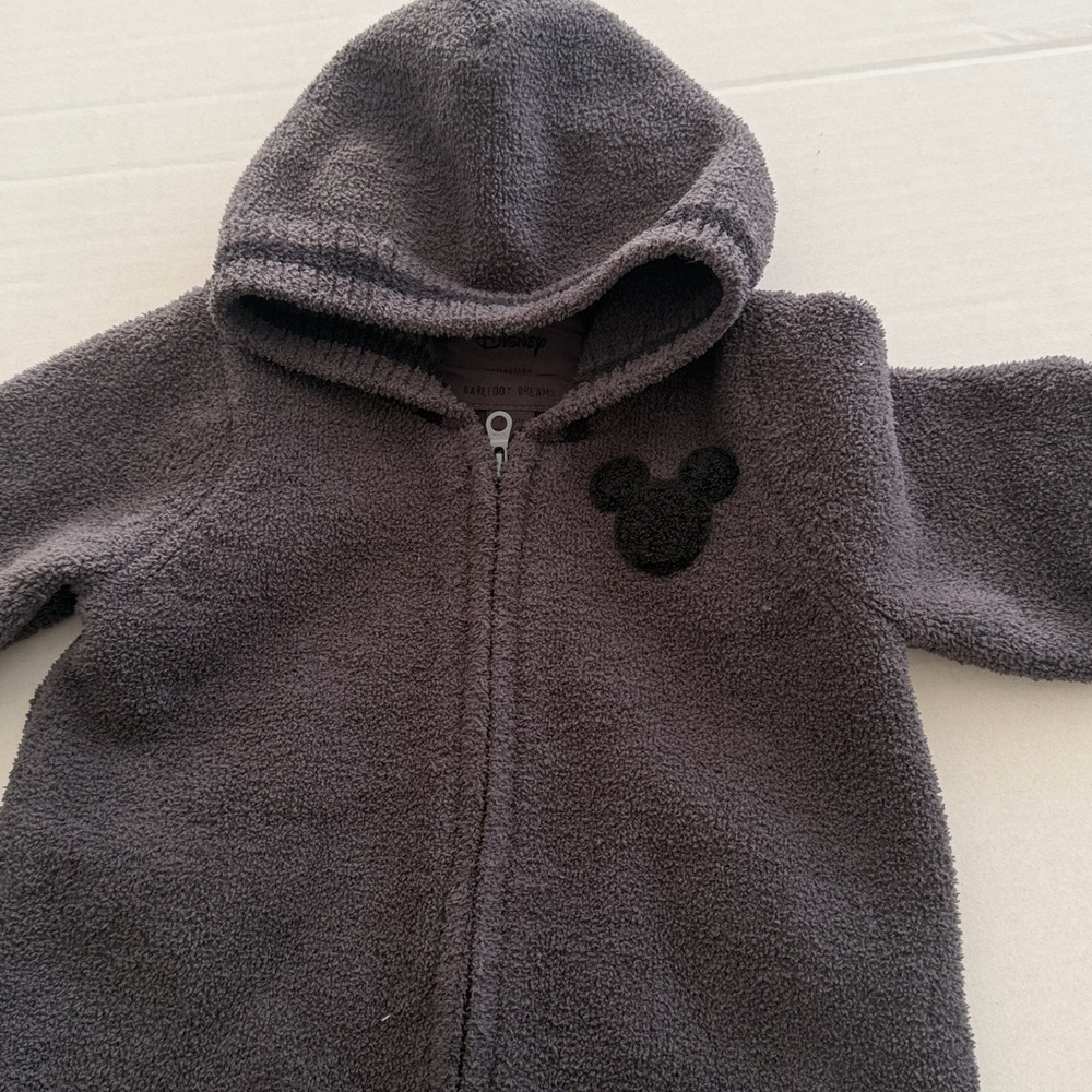 Barefoot dreams cozy chic classic Disney infant Mickey playsuit carbon - Picture 9 of 9